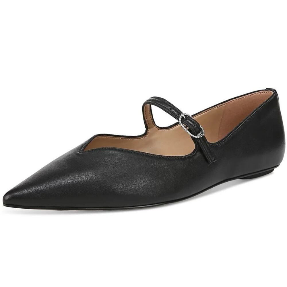 Sam Edelman Womens NOA Mary Jane Flats Size 7 M EU 37 Black Leather NIB